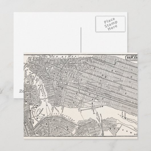  1800s New York City Brooklyn Map NYC Kaarten (Voorkant / Achterkant)