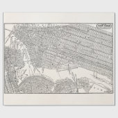  1800s New York City Brooklyn Map NYC Kaarten Cadeaupapier (Vlak)