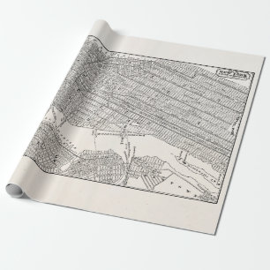  1800s New York City Brooklyn Map NYC Kaarten Cadeaupapier