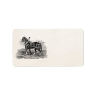 1800s Paardenlandbouw Illustratie Paard Etiket