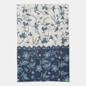  1800's Patroonblauw en wit Theedoek (Verticaal)