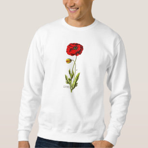  1800s Red Poppy Wild Flower Floral Opium Trui