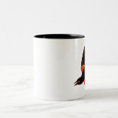  1800s Red Winged Black Bird Illustration Tweekleurige Koffiemok (Center)