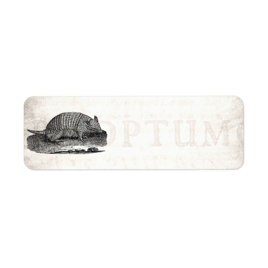 1800s Retro Armadillo Antiek Armadillos Etiket (Voorkant)