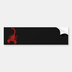 1800s Scorpion Illustration Red Scorpions Bumpersticker