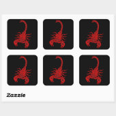  1800s Scorpion Illustration Red Scorpions Vierkante Sticker (Vel)