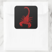 1800s Scorpion Illustration Red Scorpions Vierkante Sticker (Tas)
