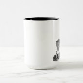  1800s Stag Deer Antlers Retro Sjabloon Mok (Midden)