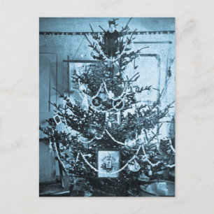  1800s Stereoview Kerstboom Feestdagenkaart
