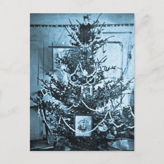  1800s Stereoview Kerstboom Feestdagenkaart (Voorkant)