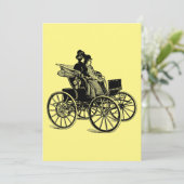 1800s Victoriaans man wagon art Feestdagenkaart (Staand voorkant)