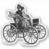 1800s Victoriaans man wagon art Sticker (Voorkant)