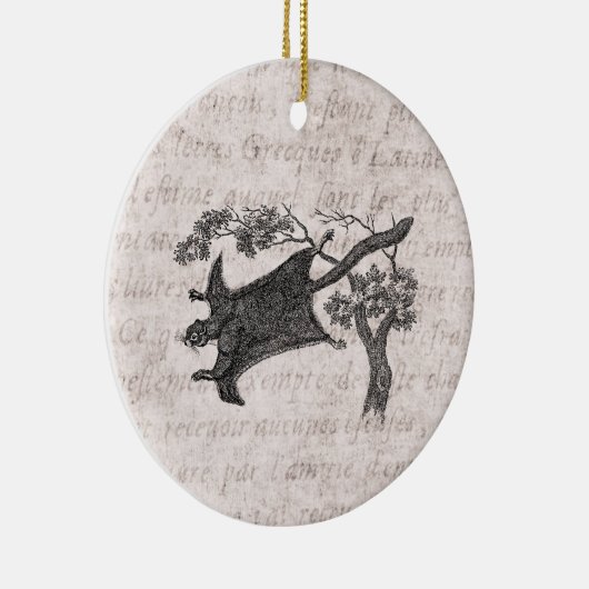  1800s vliegende eekhoorn - suikerzweefvliegtuig keramisch ornament (Rechts)