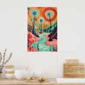 1801 Cosmic Surrealist Dreamscape Poster (Keuken)