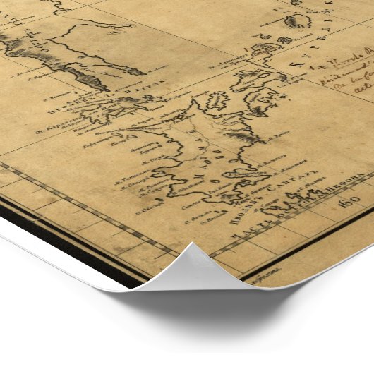 1802 Kaart van Oost-Rusland, Alaska en de Beringst Poster (Hoek)