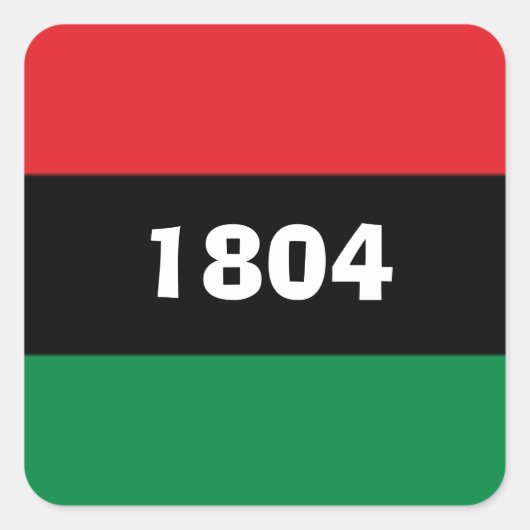 1804 Afrikaanse kleuren uit Haïti Pan Vierkante Sticker (Voorkant)