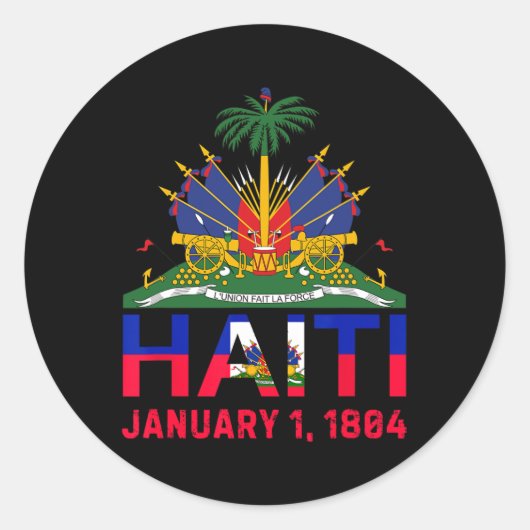 1804 Haïti Eiland Schattige Haïti Onafhankelijkhei Ronde Sticker (Voorkant)