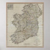 1804 Kaart van Ierland Poster (Voorkant)