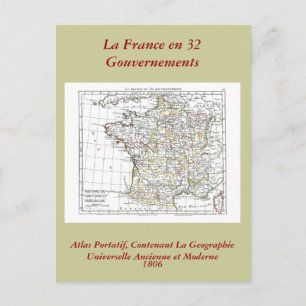 1806 Map - La France en 32 Gouvernementen Briefkaart