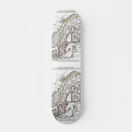 1806 Map - La Suede at le Danemarck Skateboard (Voorkant)