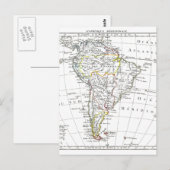 1806 Map - L'Amérique Méridionale Briefkaart (Voorkant / Achterkant)