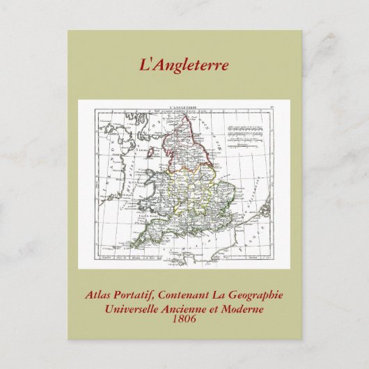 1806 Map - L'Angleterre Briefkaart (Voorkant)