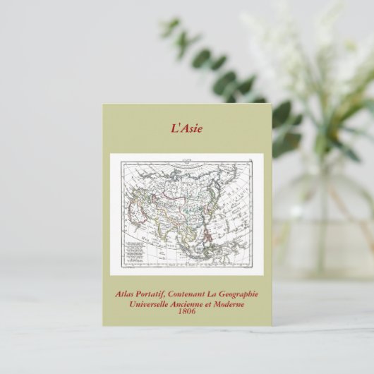 1806 Map - L'Asie Briefkaart (Staand voorkant)