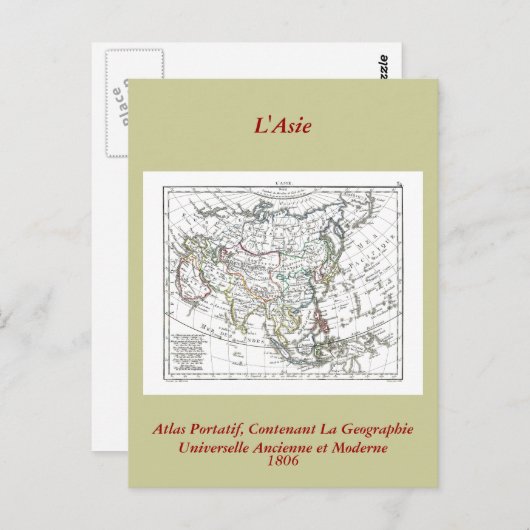 1806 Map - L'Asie Briefkaart (Voorkant / Achterkant)