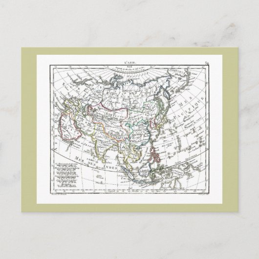 1806 Map - L'Asie Briefkaart (Voorkant)