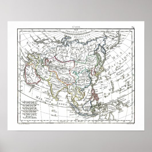 1806 Map - L'Asie Poster (Voorkant)