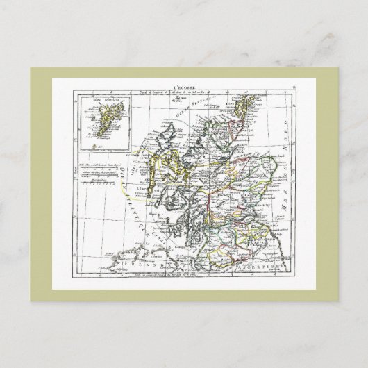 1806 Map - L'Ecosse Briefkaart (Voorkant)