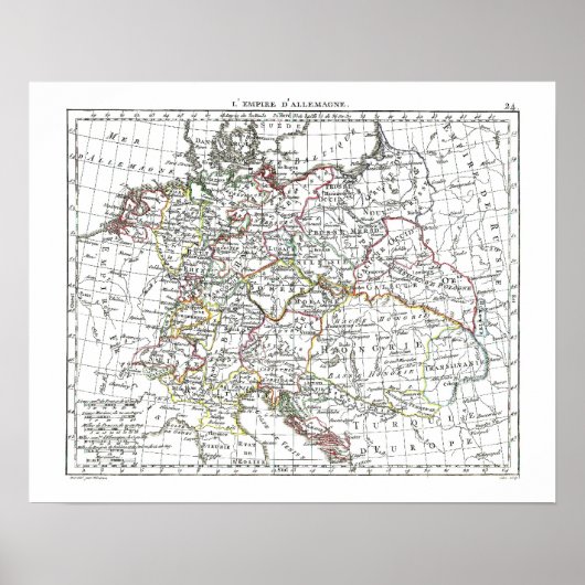 1806 Map - L'Empire d'Allemagne Poster (Voorkant)