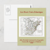 1806 Map - Les Etats Unis d'Amrique Briefkaart (Voorkant / Achterkant)