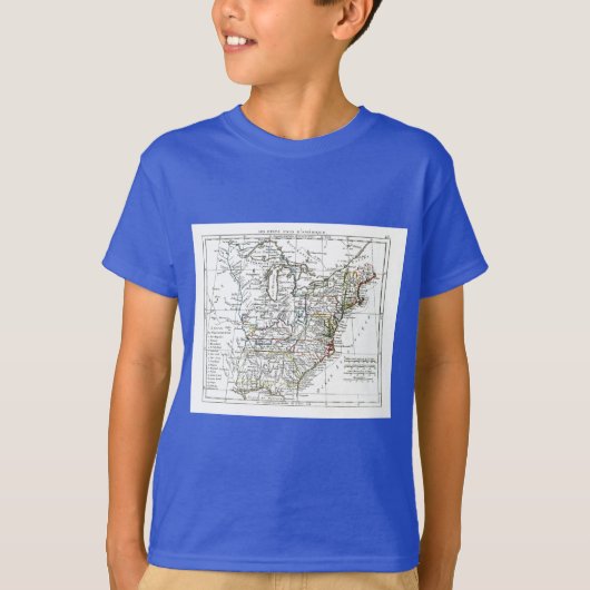 1806 Map - Les Etats Unis d'Amrique T-shirt (Voorkant)