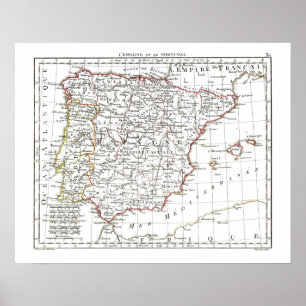 1806 Map - L'Espagne et le Portugal Poster