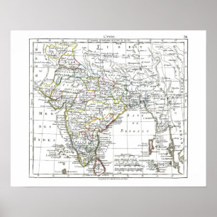 1806 Map - L'Inde Poster