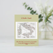 1806 Map - L'Italie (Sud) Briefkaart (Staand voorkant)