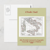 1806 Map - L'Italie (Sud) Briefkaart (Voorkant / Achterkant)