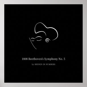 1808 Beethoven Symfonie No 5 Minimalistisch Poster