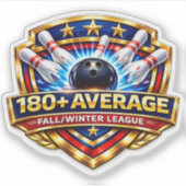 180+ Bowling Gemiddelde | Herfst / Winter Competit Sticker (Voorkant)