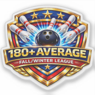 180+ Bowling Gemiddelde Herfst / Winter Competit Sticker