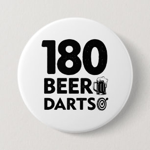 180 Dagen Bier En Pijlen Ronde Button 7,6 Cm
