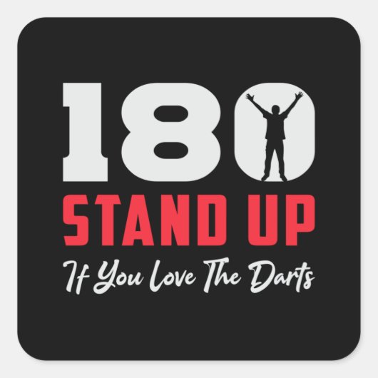 180 Darts Bullseye Dartboard Pijl Grappig geschenk Vierkante Sticker (Voorkant)