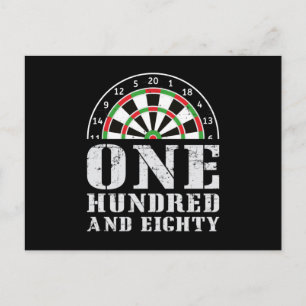 180 darts dartboard bullseye pijl grappig cadeau briefkaart
