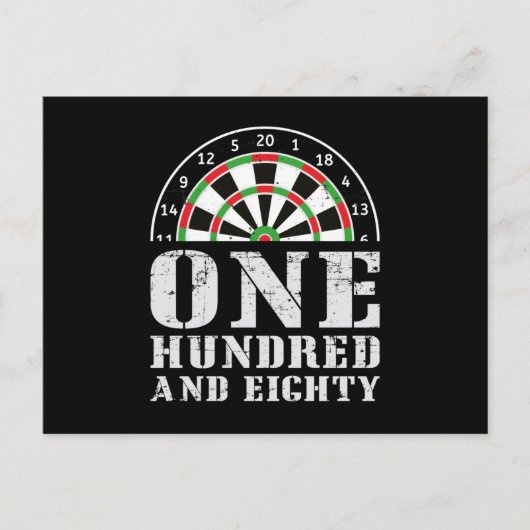 180 darts dartboard bullseye pijl grappig cadeau briefkaart (Voorkant)