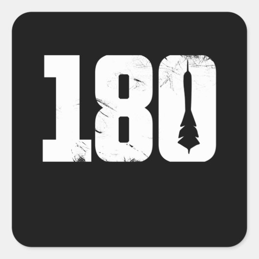 180 kunstkleppen, Retro Dartist Dart Throwing Vierkante Sticker (Voorkant)