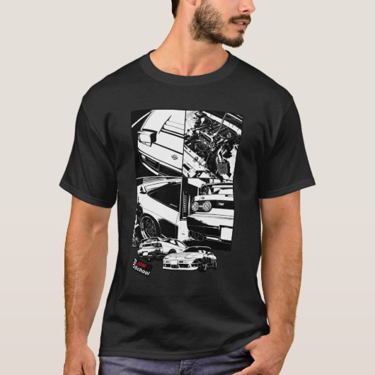 180SX zwart-wit Klassiek T-shirt (Voorkant)