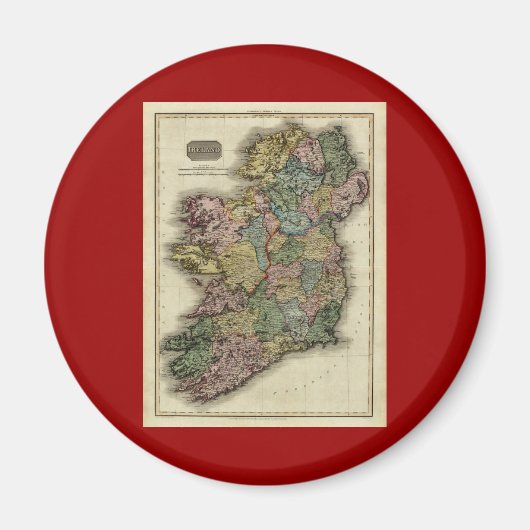 1813 Ireland Map van John Pinkerton Magneet (Voorkant)