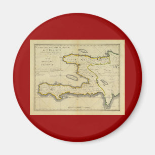 1814 Haïti-kaart van Mathew Carey Magneet