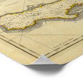 1814 Haïti-kaart van Mathew Carey Poster (Hoek)